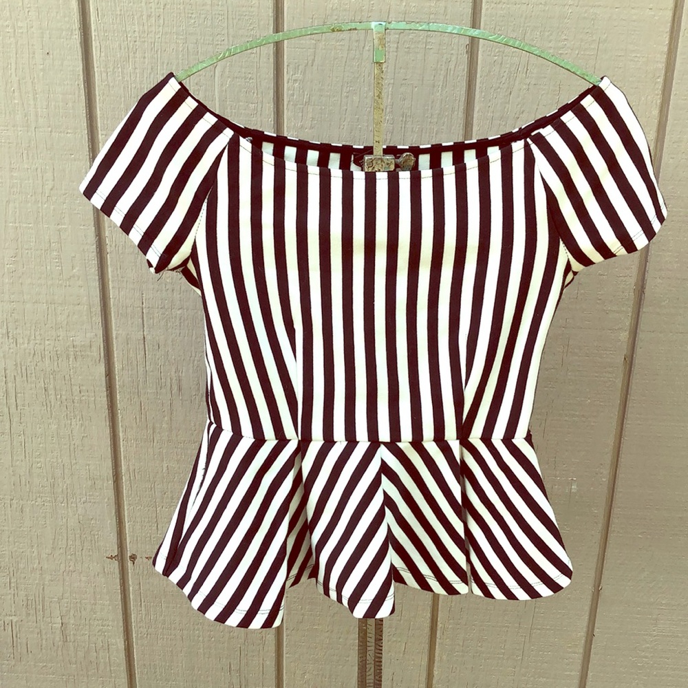 Striped flared shirt